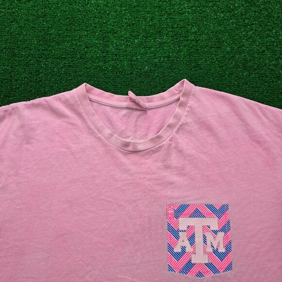 Texas A&M Aggies Tshirt Mens XL Pink‎ Classic Short Sleeve NCAA Football Sports - Picture 2 of 10